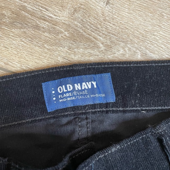 Old navy black mid ride flare faux suede pants - Picture 2 of 7